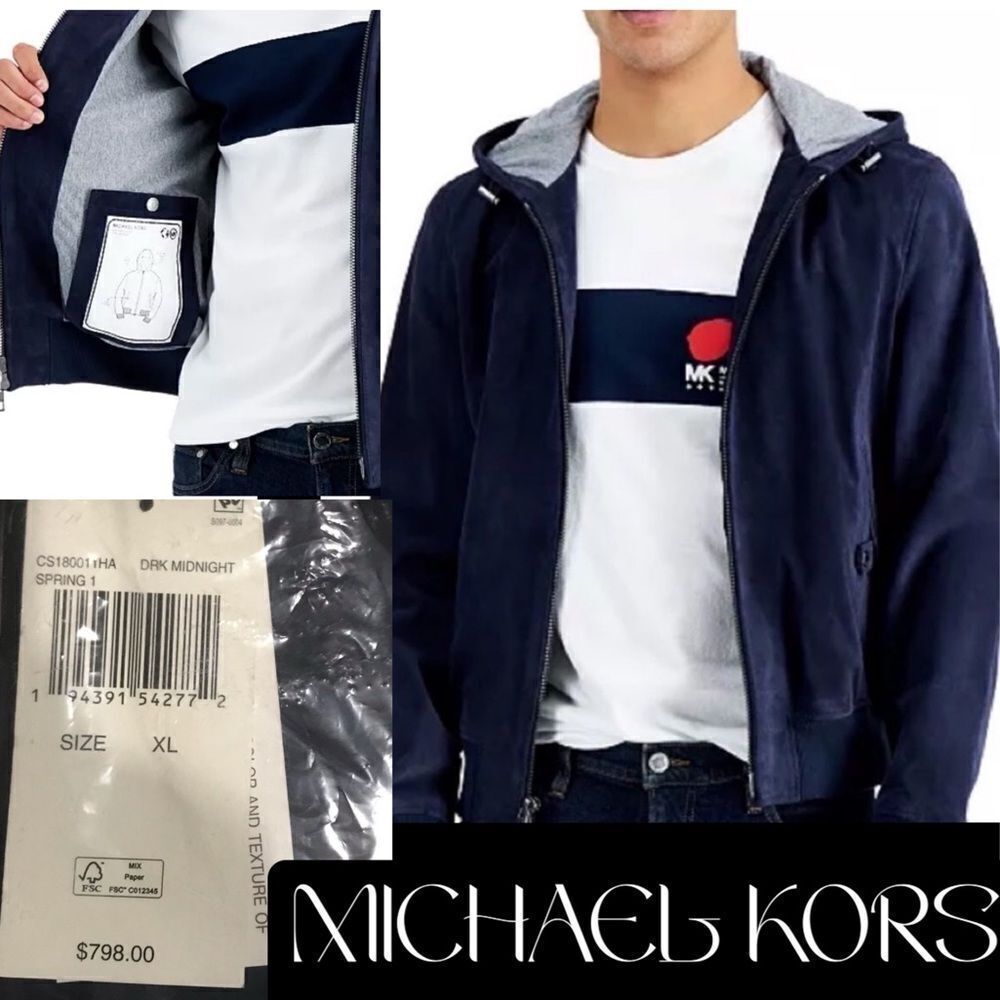 MICHAEL KORS Men’s SUEDE Hoodie XL